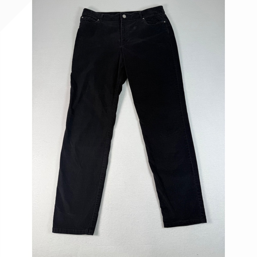 PERUVIAN CONNECTION Black Velveteen‎ Pants Jeans Womens Size 12 Plush Luminus